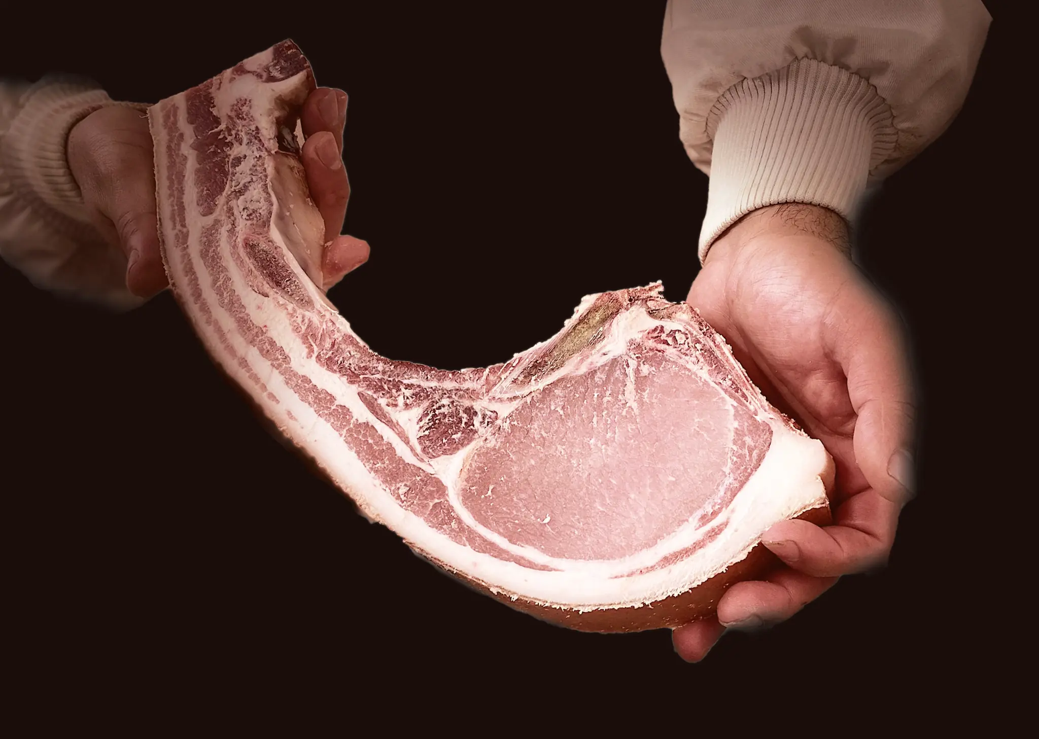Tomahawk de cochon · Ferme de la Voie Romaine · France